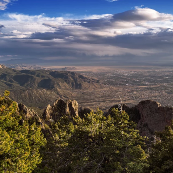 Mountain top view of Albuquerque New Mexico